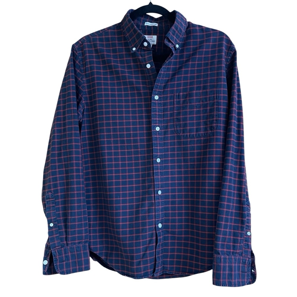J.‎ Crew Blue and Red Casual Button Down Shirt